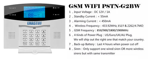 Sistema de alarme sem fio Home Security, Wi-Fi, GSM, detector de sensor de movimento, compatível com Alexa e Google, Tuya Smart Life APP