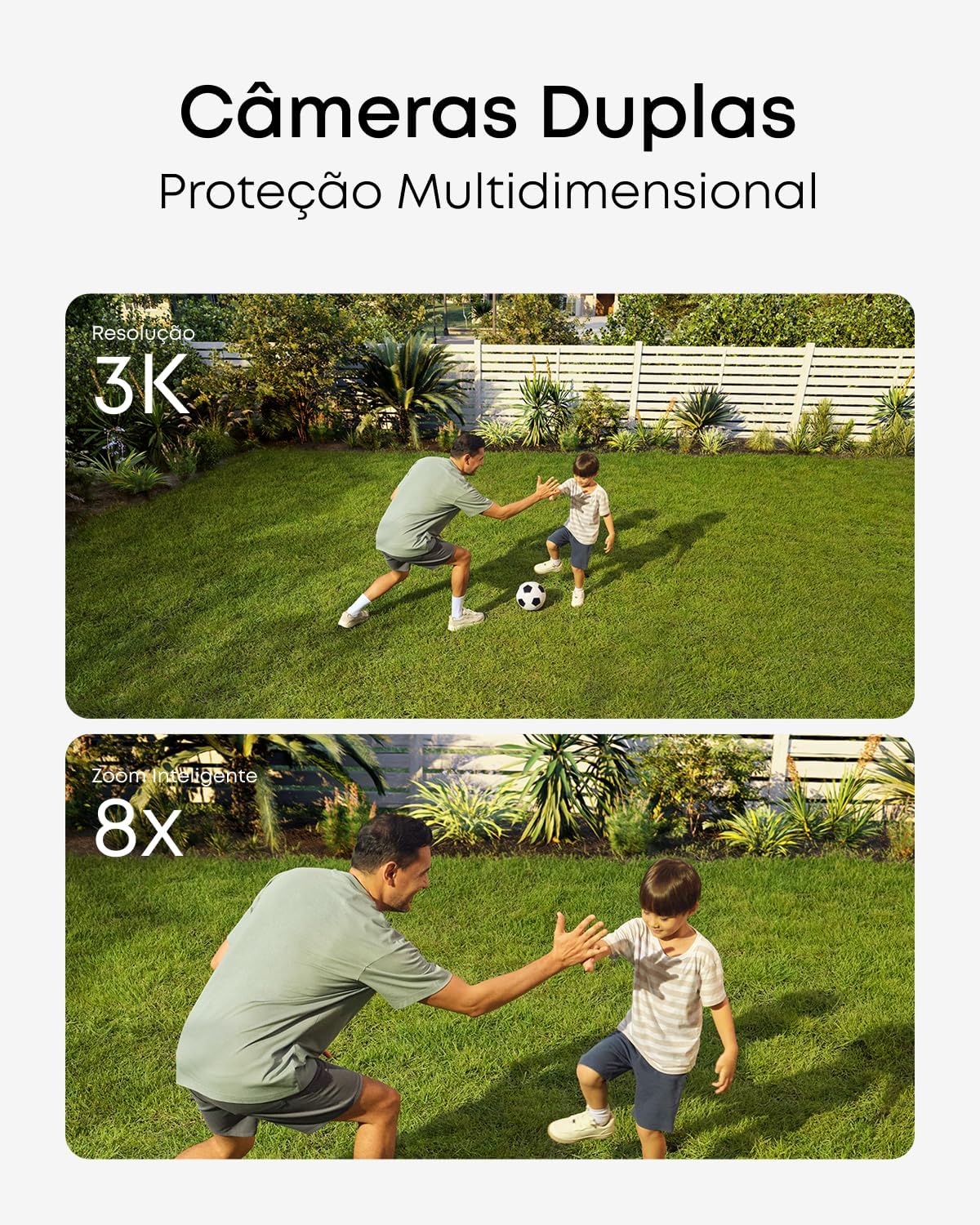 Câmera Vigilância 360°: Segurança Total com IA e Luz Inteligente Wi-fi Detecção Inteligente duas câmeras